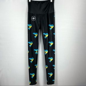 Goldsheep Blue Heart Flag leggings